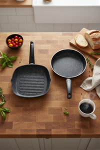 xBernardo Carolin 2 Piece Grill Pan Set Black