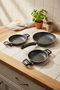 xBernardo Athelas 3 Piece Frying Pan and Sahan Set Black