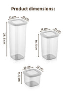 Foil-Labeled Square Food Storage Container 18-Piece Set 6x(0.55 L, 1.2 L, 1.75 L)