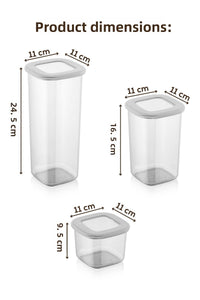 Foil-Labeled Square Food Storage Container 18-Piece Set 6x(0.55 L, 1.2 L, 1.75 L)