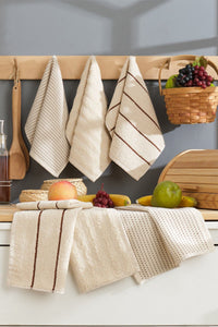 Wash Towel Set (6 Pieces) Size: 30 X 50 Cm (6 Pieces) Beige