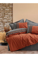 Ranforce Double Quilt Cover Set Quilt Cover: 200 X 220 Cm Flat Sheet: 240 X 260 Cm Pillowcase: 50 X 70 Cm (2 Pieces) Tamaya - Tile Red