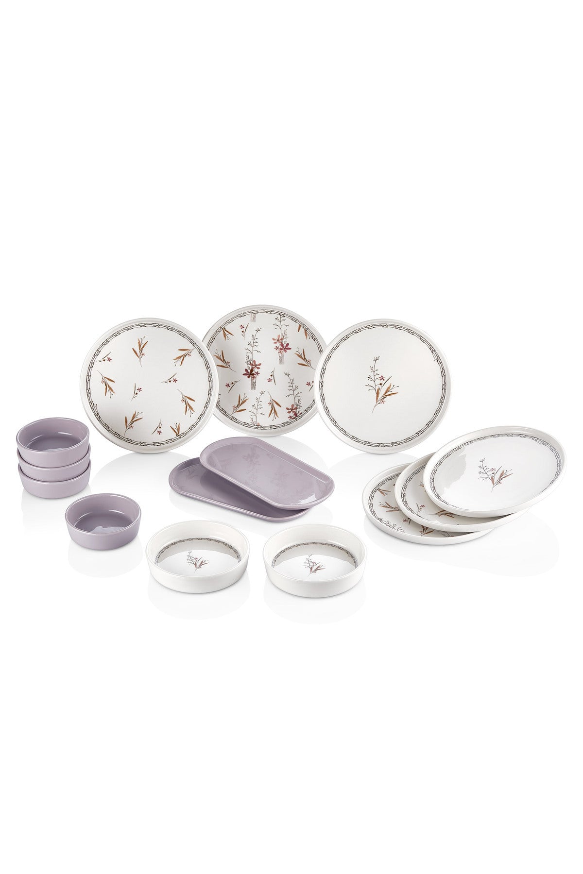 Set de mic dejun "Spring Branch" de 14 piese, pentru 6 persoane - Set de prezentare de lux pentru mic dejun