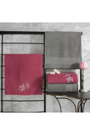Set Prosop (4 Piese) Prosop de Baie: 90 X 150 Cm (2 Bucăți) Prosop de Mână: 50 X 90 Cm (2 Bucăți) Set Hamam Colorat - Gri, Roz