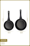 xBernardo Olimpos Granite Cast 2 Piece Frying Pan Set Black