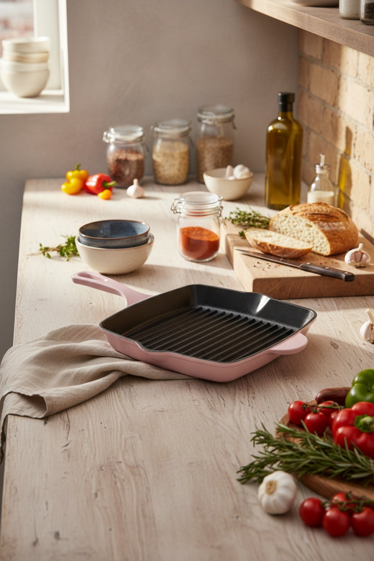 xBernardo Intensa Cast Square Pan Pink 26cm
