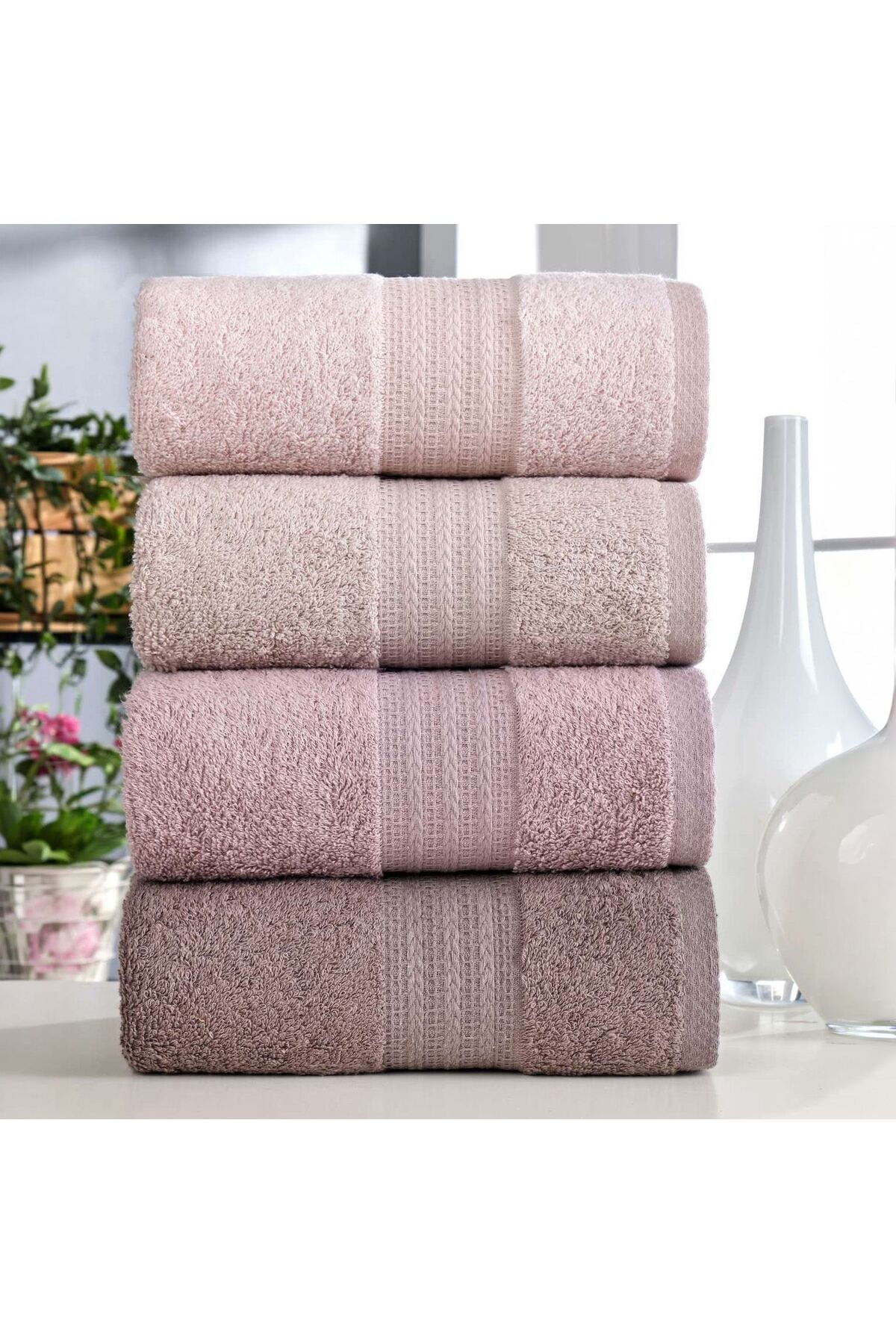 Set Prosop de Mână (4 Bucăți) Dimensiune: 50 X 85 cm (4 Bucăți) Pudră