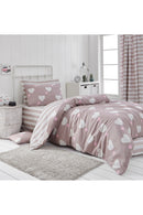 Single Quilt Cover Set Duvet Cover: 160 X 220 Cm Flat Sheet: 160 X 240 Cm Pillowcase: 50 X 70 Cm (1 Piece) Herz - Dusty Rose