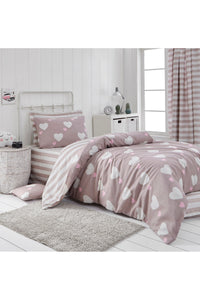 Single Quilt Cover Set Duvet Cover: 160 X 220 Cm Flat Sheet: 160 X 240 Cm Pillowcase: 50 X 70 Cm (1 Piece) Herz - Dusty Rose