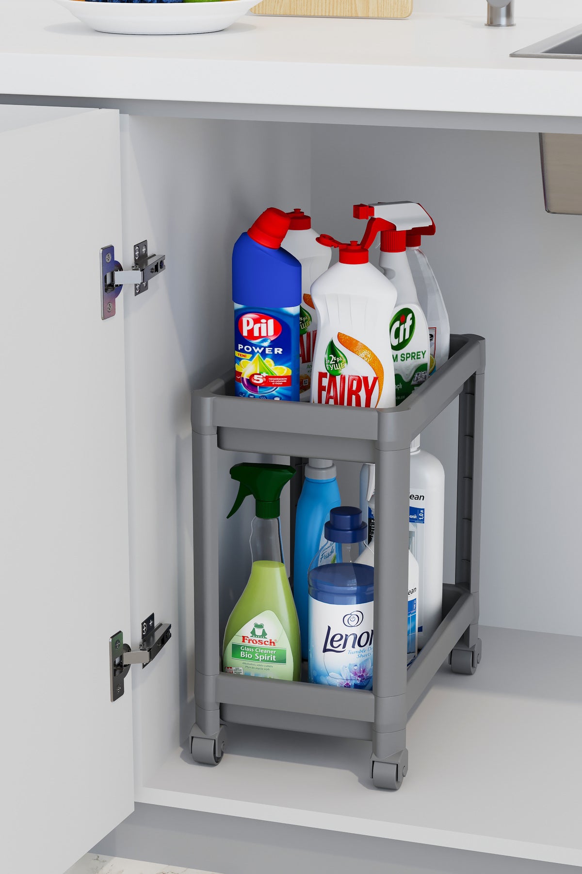 2-Tier Organizer - Kitchen Shelf, Bathroom Shelf, Cabinet, and under Counter