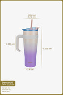 xBernardo Alto Termos Cană cu Pai Roz 1000ml