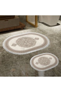 Bathmat Set (2 Pieces) Non-Slip Underside Bathmat: 50 X 60 Cm Bathmat: 60 X 100 Cm Brown
