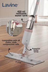 Spray Mop Cleaning Set Velcro Microfiber Cloth Upwards-Oriented Use
