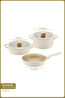 xBernardo Arista 5 Piece Ceramic Cast Pot Set Ivory