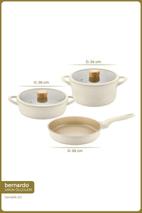 xBernardo Arista 5 Piece Ceramic Cast Pot Set Ivory