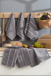 Wash Towel Set (6 Pieces) Size: 30 X 50 Cm (6 Pieces) Anthracite