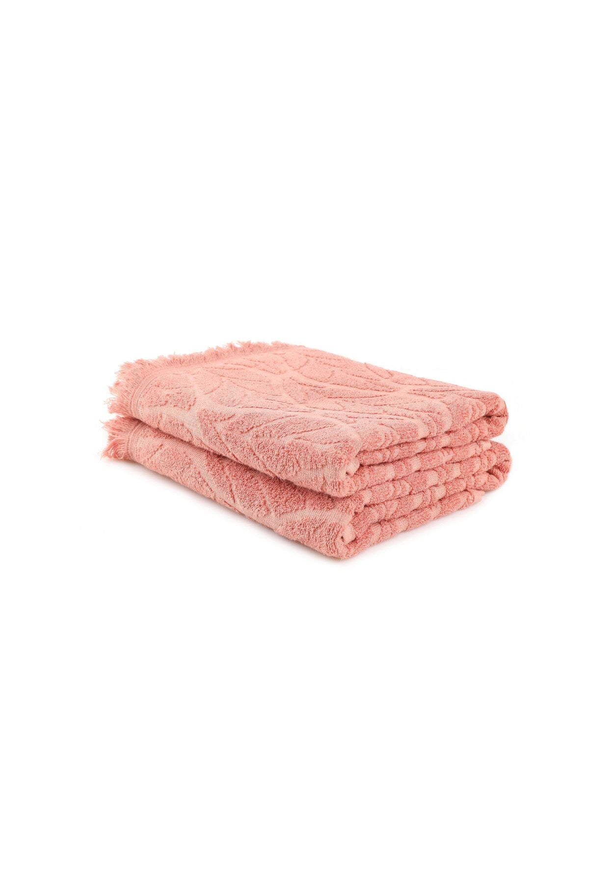 Set prosoape de baie (2 bucăți) Dimensiune: 75 X 150 Cm (2 bucăți) Leaf - Somon