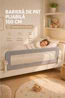 Baby Bed Rail Wooden 150 cm Grey