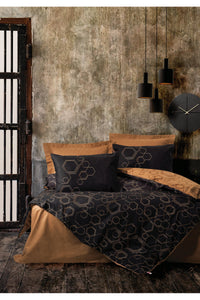 Ranforce Double Quilt Cover Set Quilt Cover: 200 X 220 Cm Flat Sheet: 240 X 260 Cm Pillowcase: 50 X 70 Cm (2 Pieces) Dawn - Copper