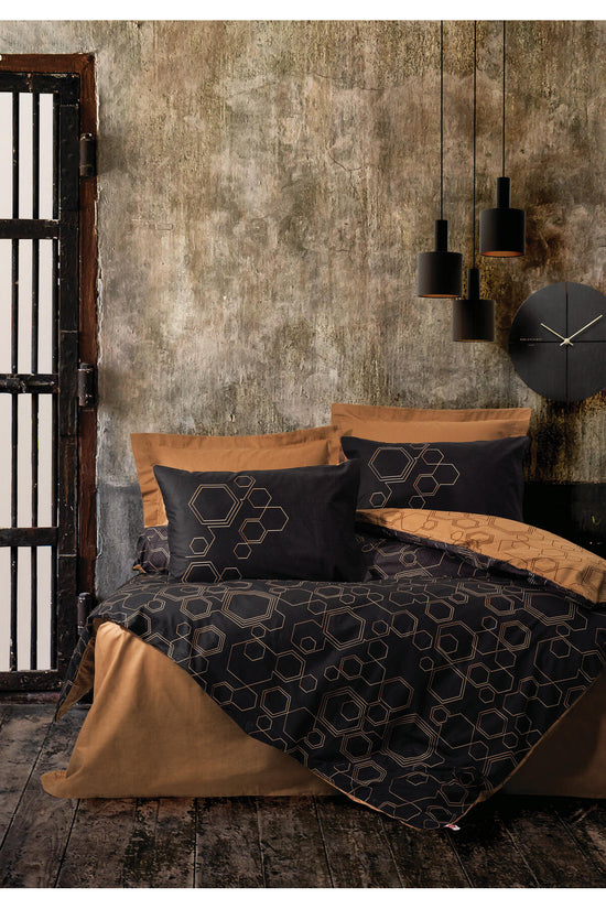 Set plic pilotă dublă Ranforce Plic pilotă: 200 X 220 cm Cearșaf de pat: 240 X 260 cm Față de pernă: 50 X 70 cm (2 bucăți) Dawn - Cupru