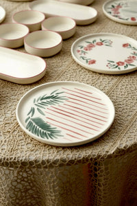 14 Piece Stackable Sakura Breakfast Set for 6 People - Luxury Breakfast Serving Plate Set