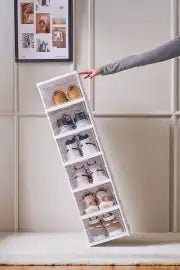 6-Tier Foldable Shoe Rack – Portable Multi-Purpose Shoe Storage Cabinet with Doors & Shelves
