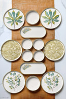 14 Piece Stackable Fall Leaf Breakfast Set for 6 People – Luxury Breakfast Serving Plate Set