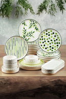 22 Pieces Stackable Greentree Breakfast Set for 12 Person - Luxury Breakfast Serving Plate Set