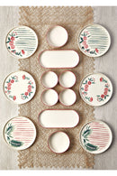 14 Piece Stackable Sakura Breakfast Set for 6 People - Luxury Breakfast Serving Plate Set