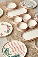 14 Piece Stackable Sakura Breakfast Set for 6 People - Luxury Breakfast Serving Plate Set
