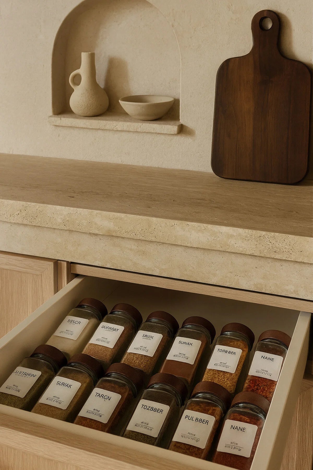 12-Piece Square Glass Spice Jar Set with Acacia Lids – Airtight Spice Containers + 56 Labels Included