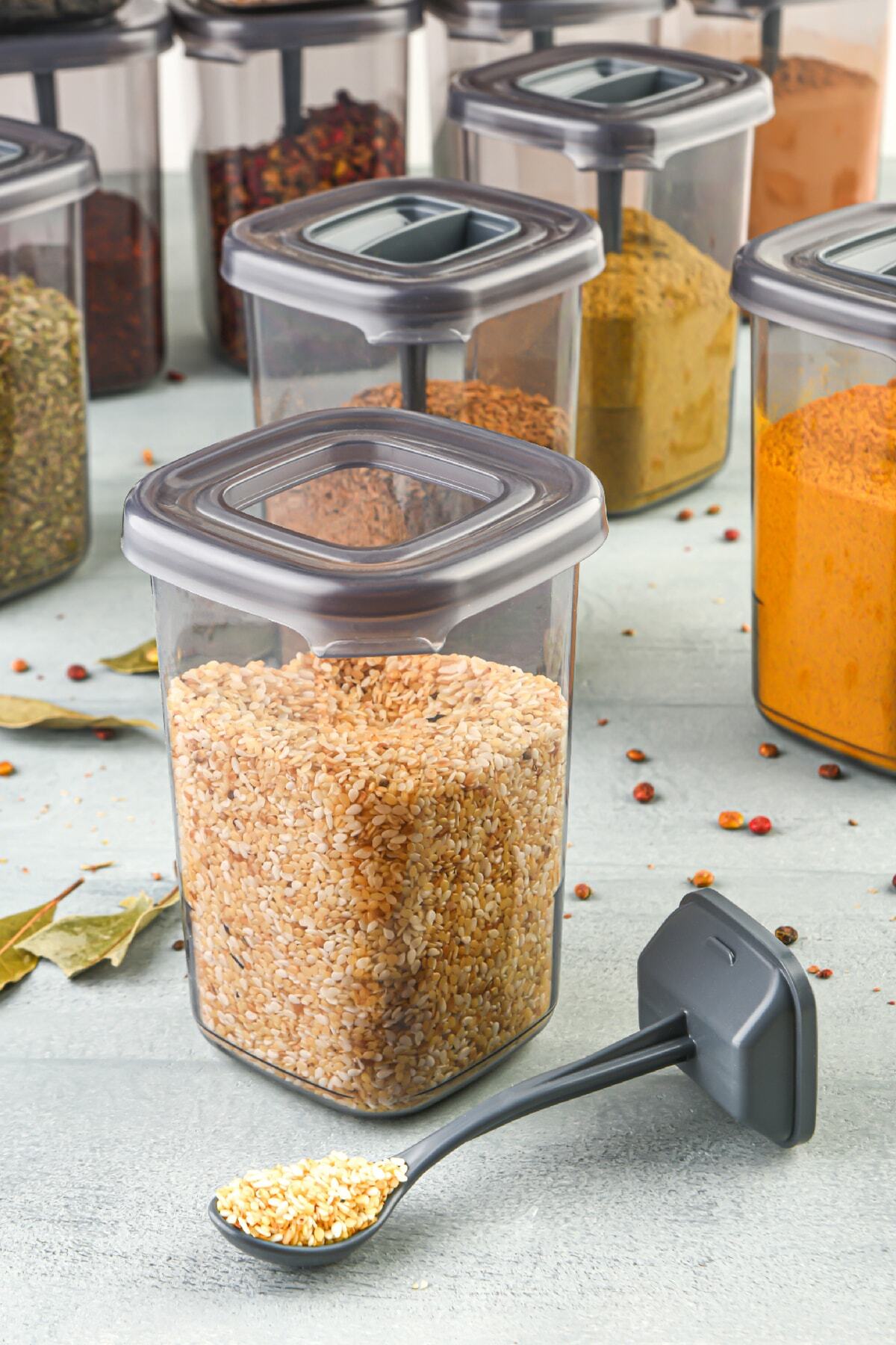 450 ml White Labeled Spice Holder with 18 Luna Spoons