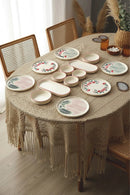 14 Piece Stackable Sakura Breakfast Set for 6 People - Luxury Breakfast Serving Plate Set
