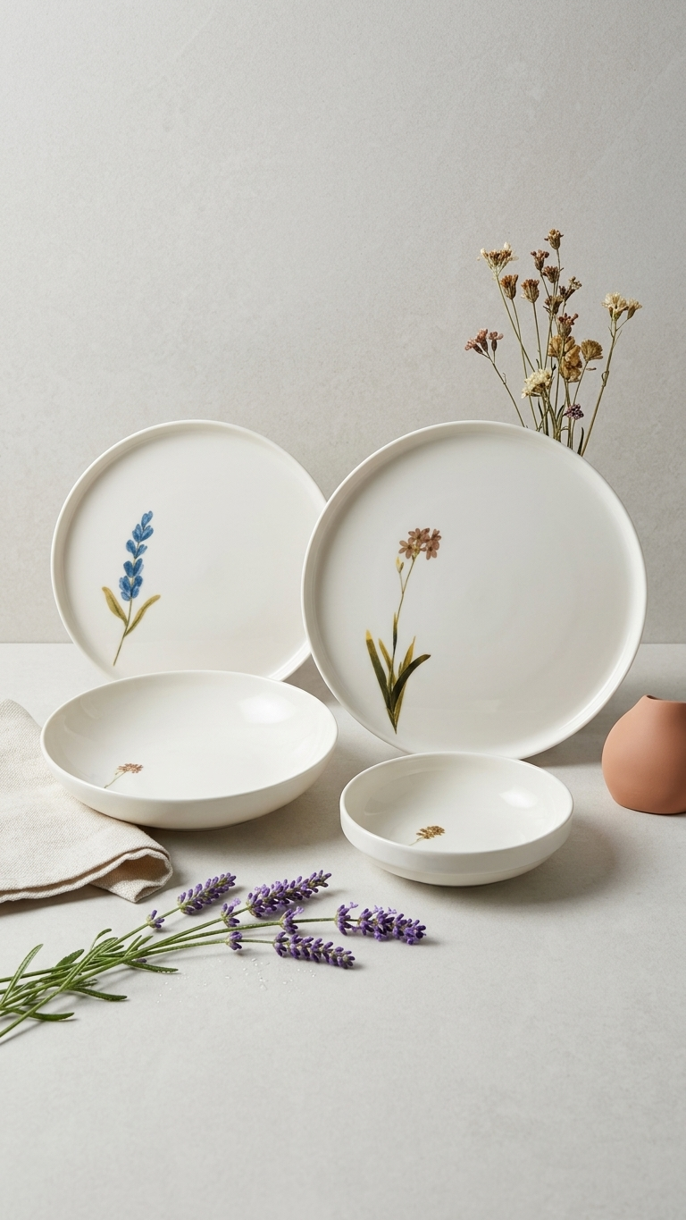 Farika 24 Piece Flower Garden Dinner Set for 6 People - Premium Dinner Set