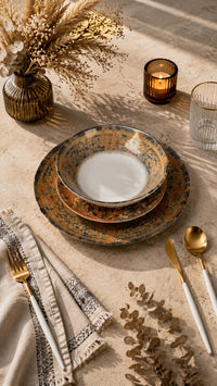 Farika 18 Piece Zumra Dinner Set for 6 People - Premium Dinner Set