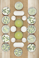 22 Pieces Stackable Greentree Breakfast Set for 12 Person - Luxury Breakfast Serving Plate Set
