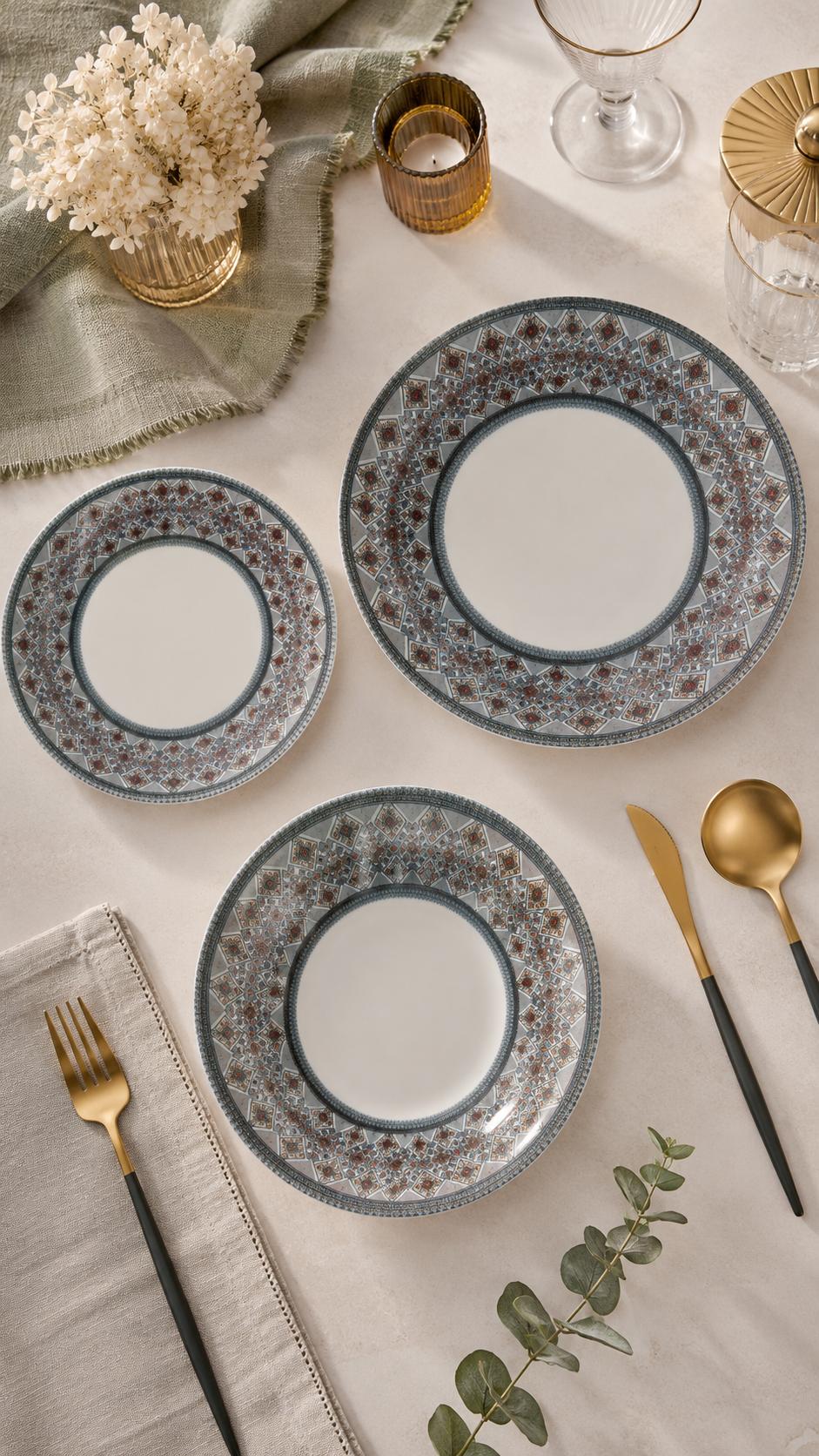 Farika 18 Piece Mihver Dinner Set for 6 People - Premium Dinner Set