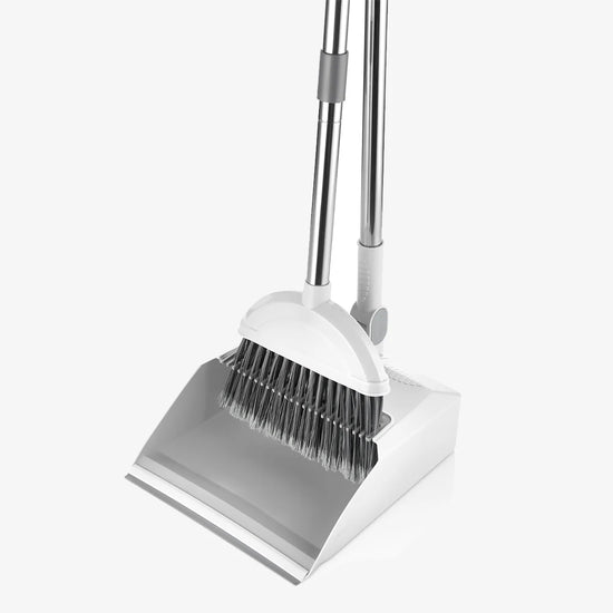 Corner Dustpan and Broom Set with Long Handle