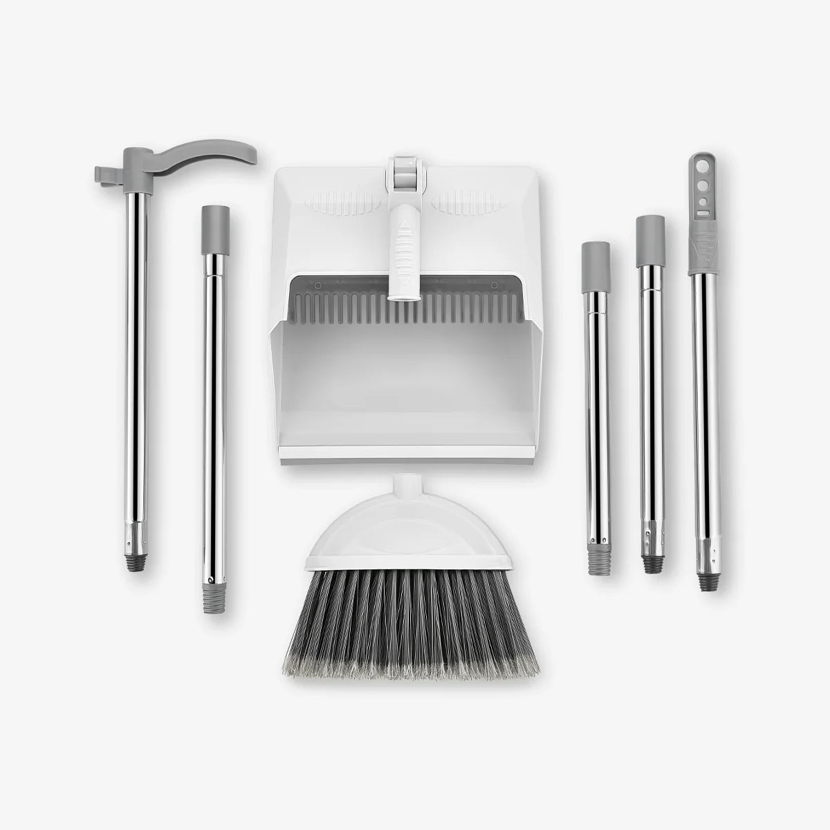 Corner Dustpan and Broom Set with Long Handle