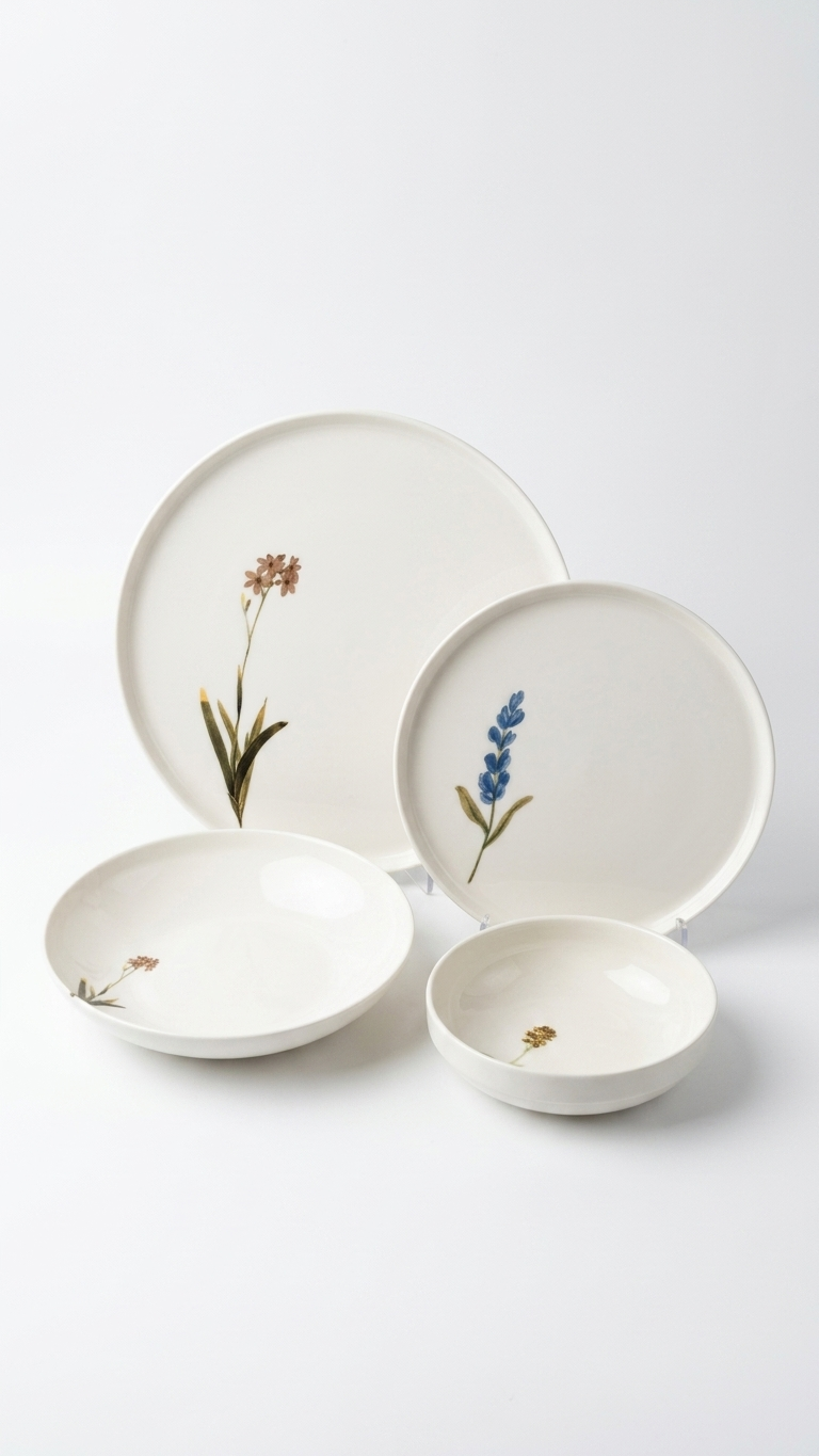 Farika 24 Piece Flower Garden Dinner Set for 6 People - Premium Dinner Set