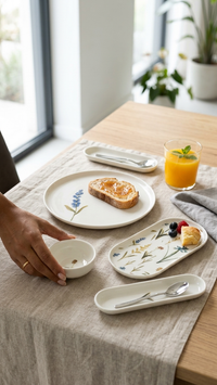 Farika 16 Piece Flower Garden Breakfast Set for 6 People - Premium Breakfast Set