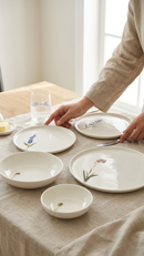 Farika 24 Piece Flower Garden Dinner Set for 6 People - Premium Dinner Set