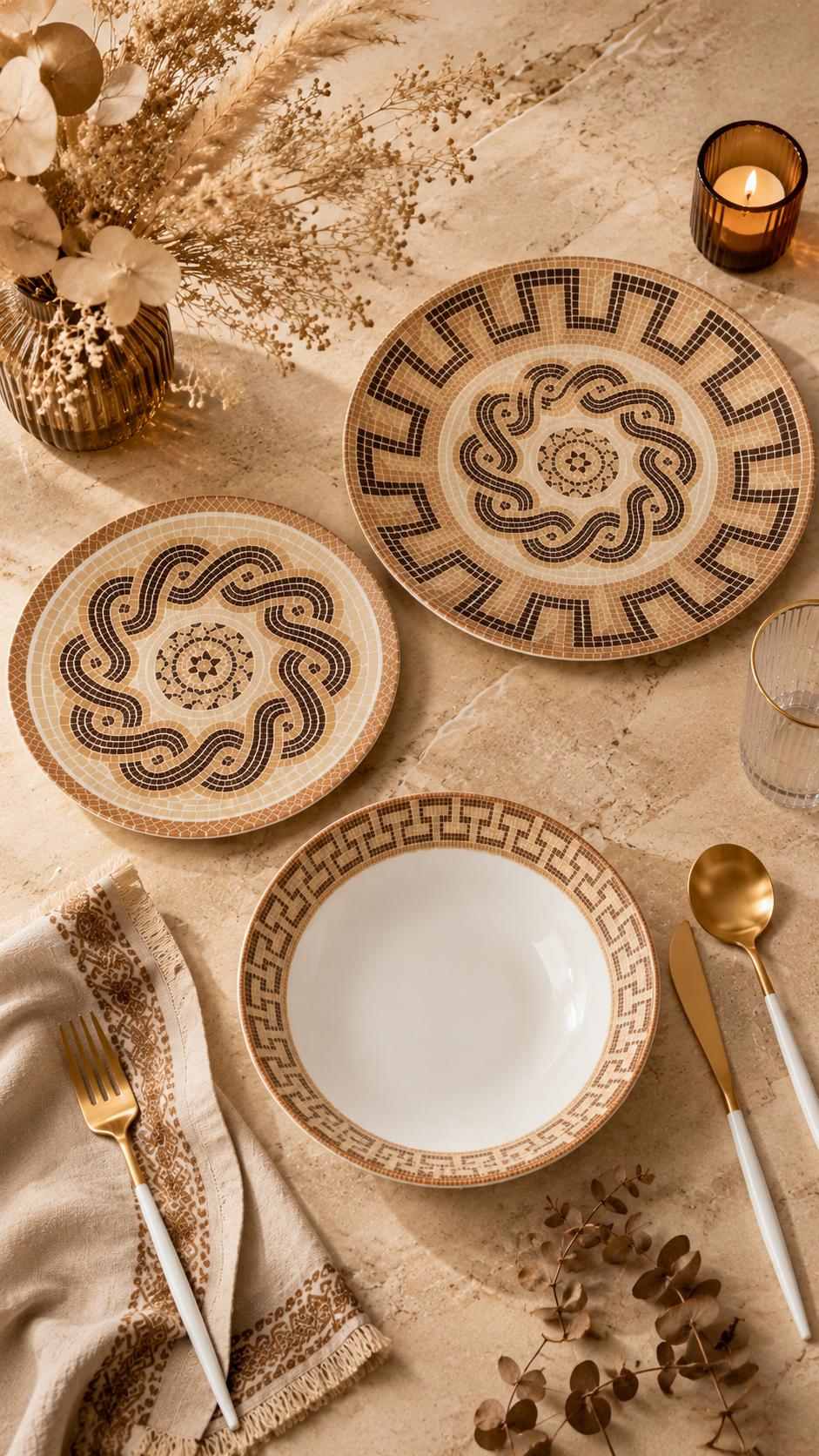 Farika 18 Piece Efes Dinner Set for 6 People - Premium Dinner Set