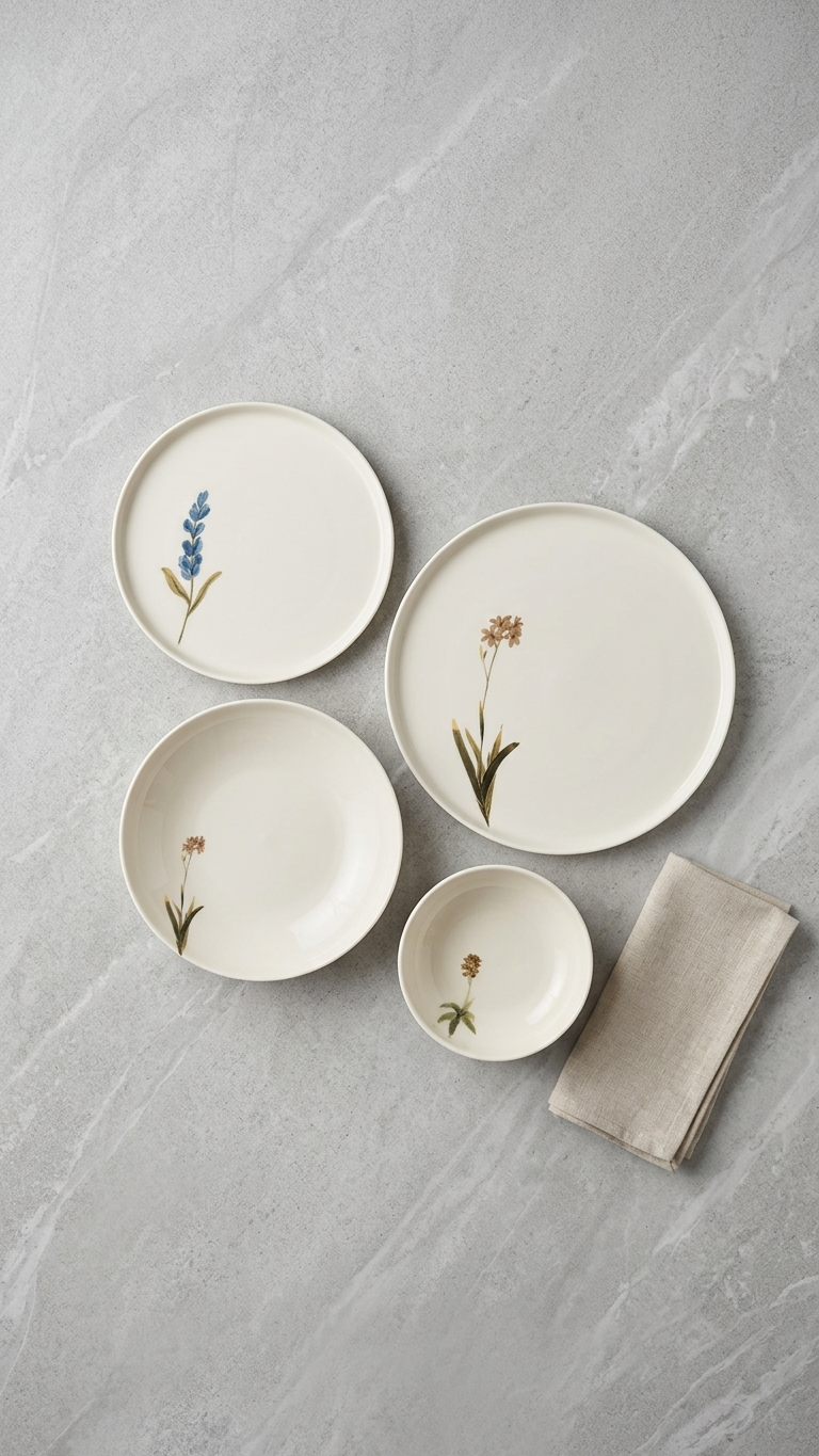 Farika 24 Piece Flower Garden Dinner Set for 6 People - Premium Dinner Set