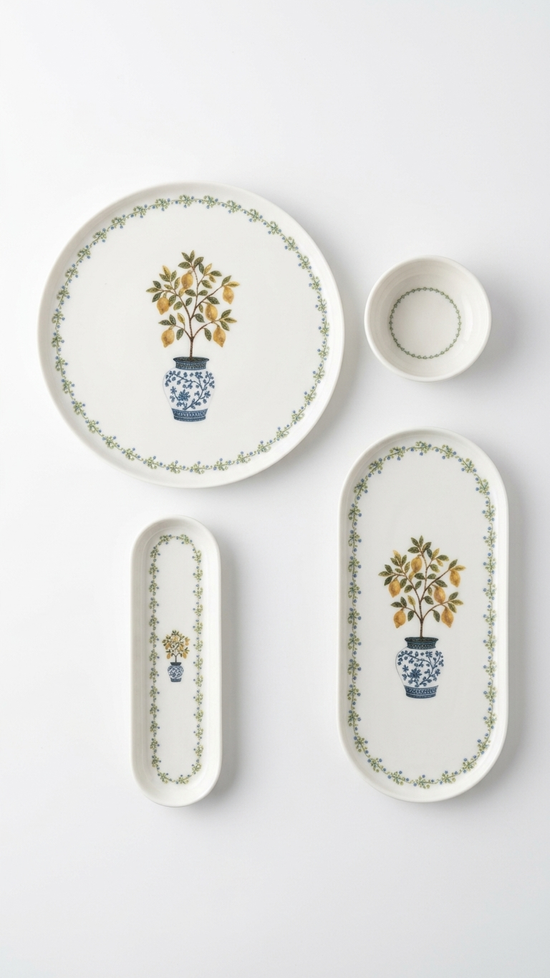 Farika 16 Piece Lemon Breakfast Set for 6 People - Premium Breakfast Set