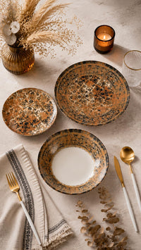 Farika 18 Piece Zumra Dinner Set for 6 People - Premium Dinner Set