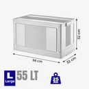 Modern Portable Storage Organizer Box White (32x54x32 cm)