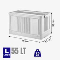 Modern Portable Storage Organizer Box White (32x54x32 cm)