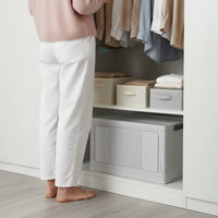 Modern Portable Storage Organizer Box White (32x54x32 cm)